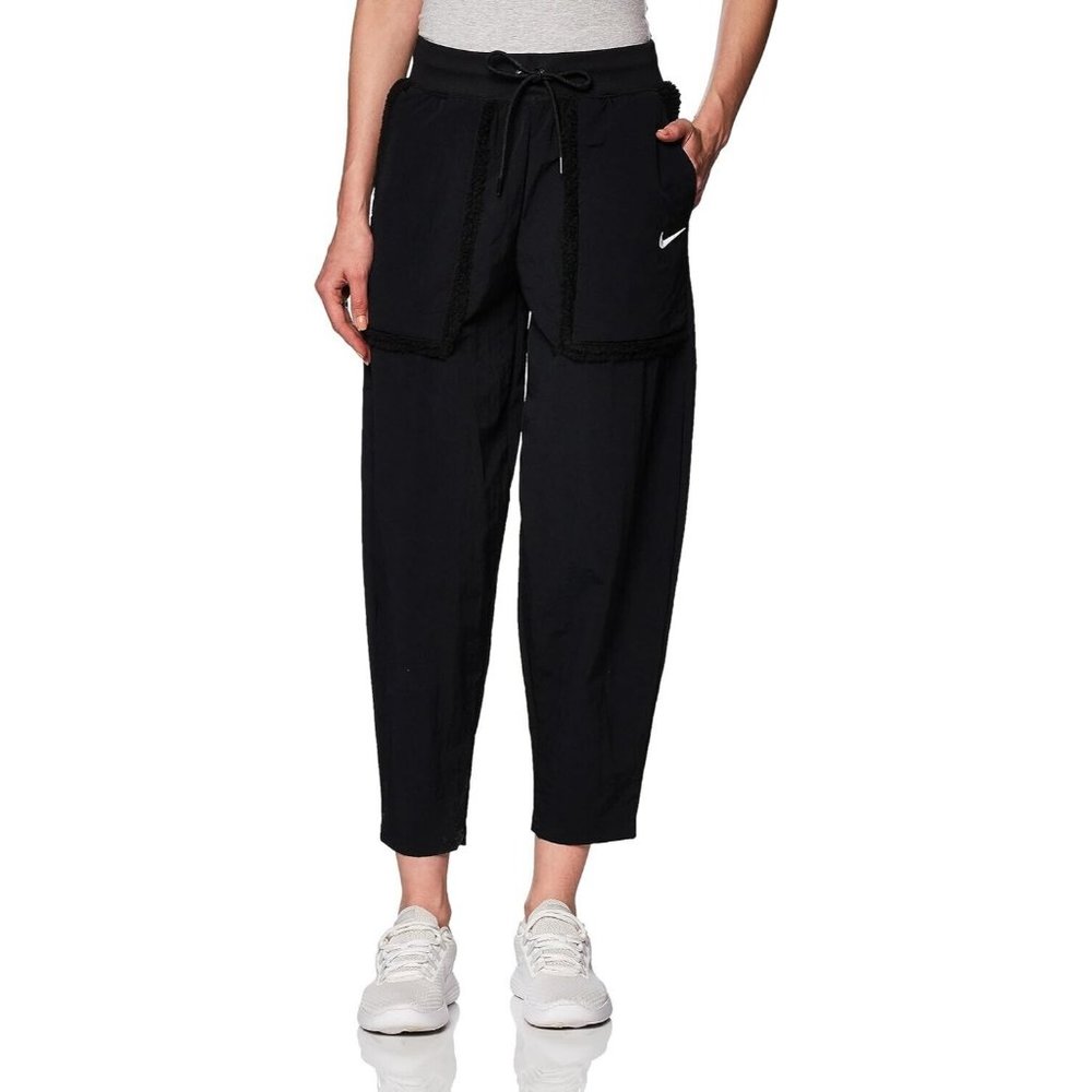 Nike NWT Sportswear ESS Woven High Waist Curve Pants Womens Black XS DQ6809-010